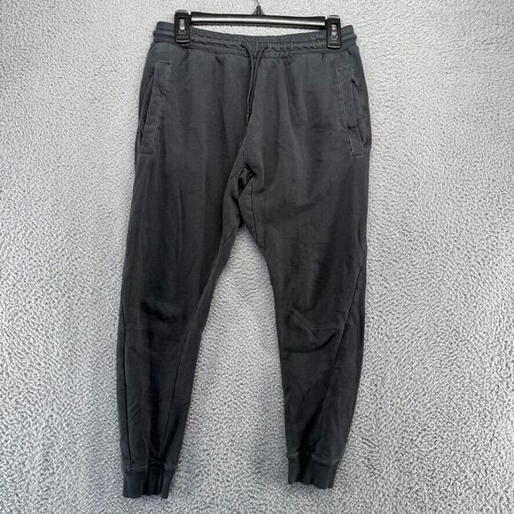 Gymshark Sweatpants Men's Small Black Cuffed Jogger Spellout Gym Faded Workout - Picture 1 of 12